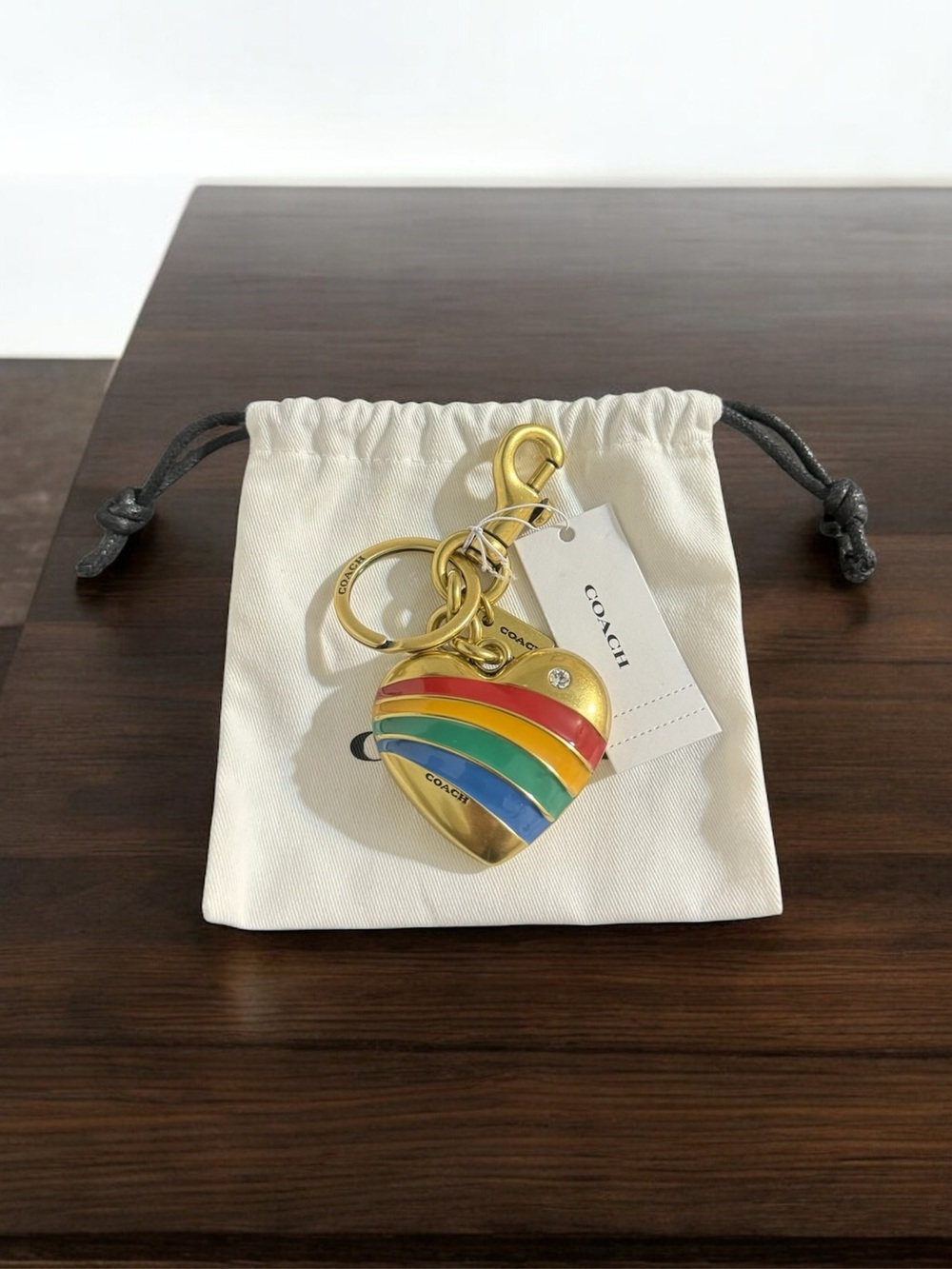Coach Enamel Heart Bag Charm - Picture 3 of 3